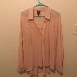 Blush pink button up